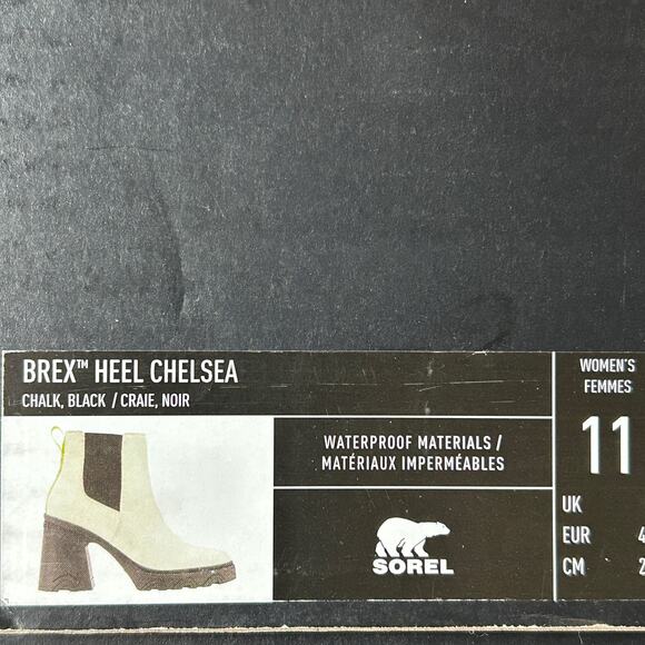 Sorel Brex Chelsea Pull On Leather Waterproof Boot Cream/Black Women 11 - Picture 10 of 10